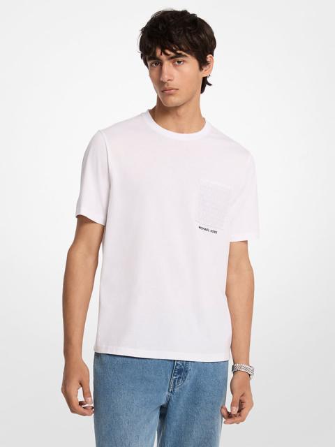 MICHAEL KORS Signature Logo Pocket Cotton T-shirt