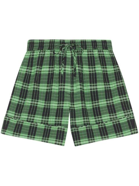 GANNI plaid-check drawstring shorts