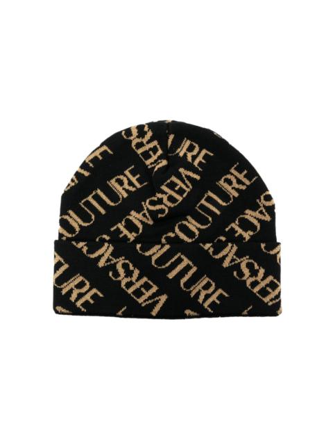 VERSACE JEANS COUTURE logo intarsia-knit beanie
