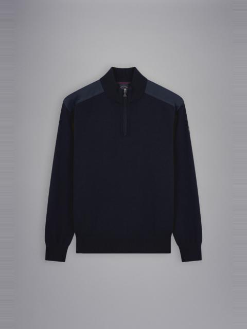 Paul & Shark WOOL HALF ZIP SWEATER WITH ICONIC BADGE