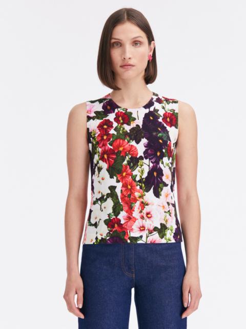 Oscar de la Renta HOLLYHOCKS PRINTED TANK