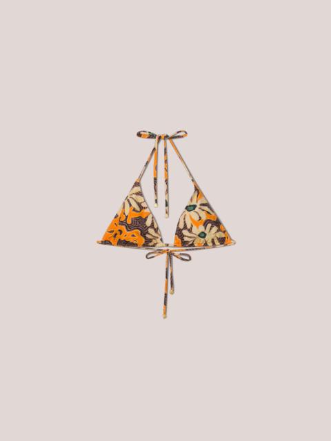 Nanushka CAIA - Matte Stretch floran bikini top - Orange