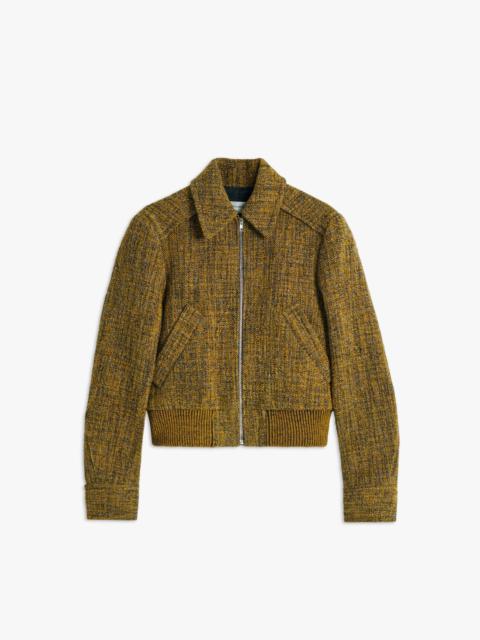 Victoria Beckham Tailored Bomber Jacket in Dark Brown-Yellow