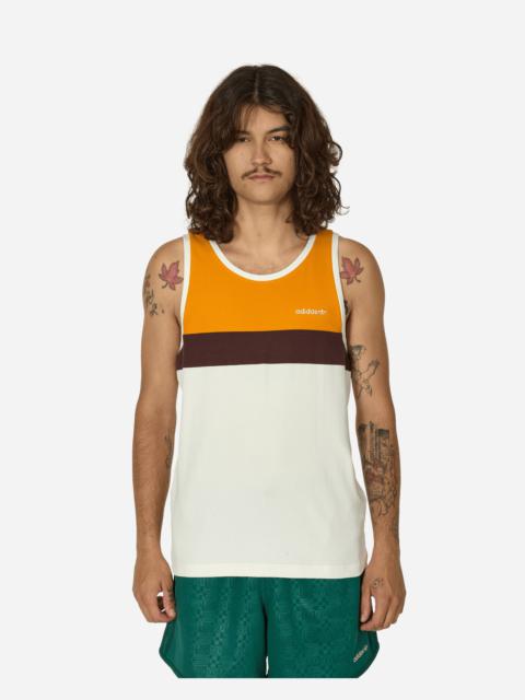 80s Rib Tank Top Off White / Orange / Brown