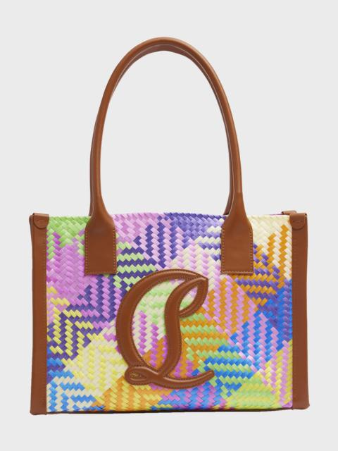 Christian Louboutin By My Side EW Small Tote in Woven Recycled Plastic