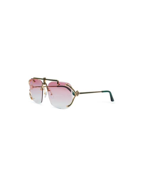 CASABLANCA Pink & Gold The Pilot Sunglasses