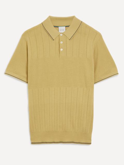 Pointelle Knit Polo Shirt