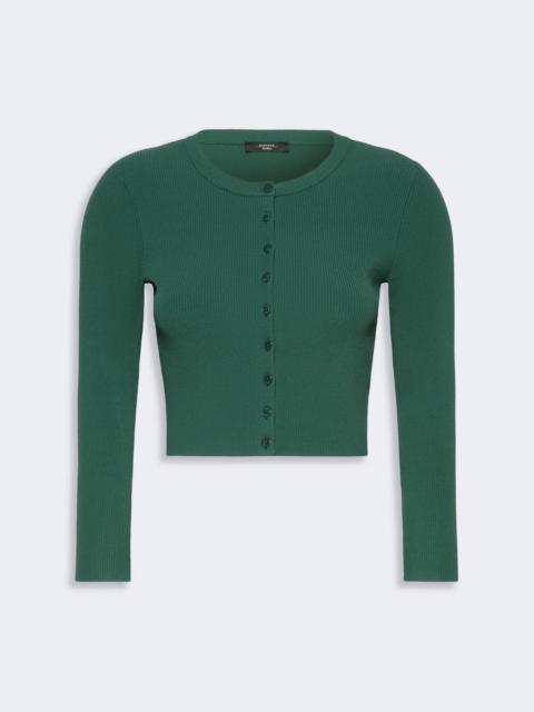 WEEKEND Max Mara TENNIS Fine rib-knit viscose yarn cardigan - GREEN