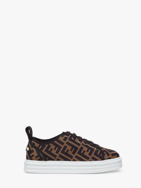 FENDI Brown fabric flatforms