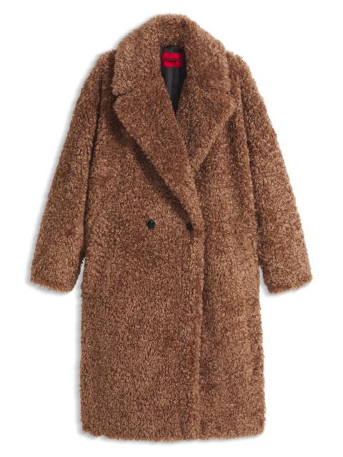 HUGO OVERSIZED-FIT TEDDY COAT WITH DOUBLE-BREASTED CLOSURE