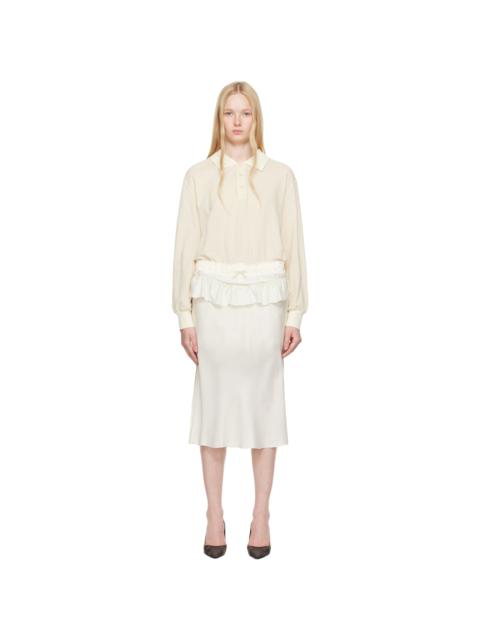 Maison Margiela Beige Paneled Midi Dress
