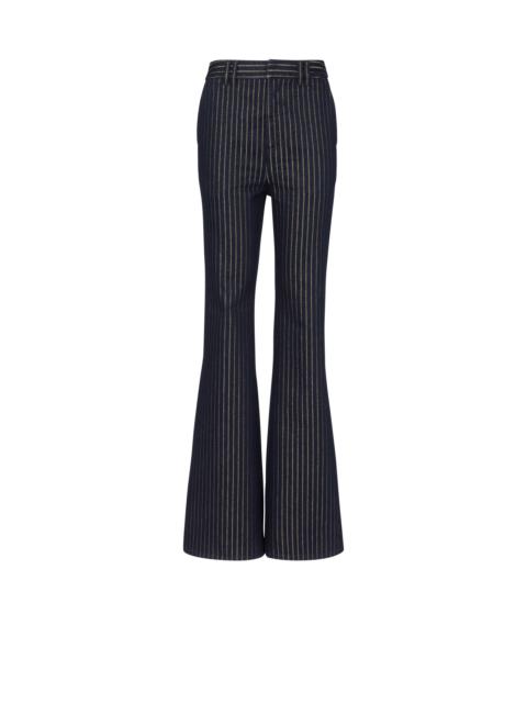 Balmain Flared jeans with lurex stripes