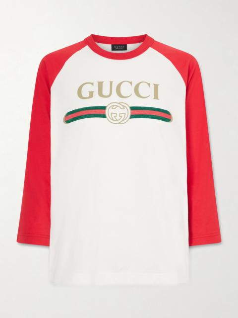 GUCCI Printed Cotton-blend Jersey T-shirt