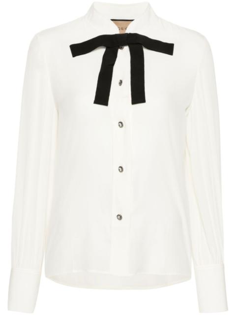 GUCCI bow-tie crepe de Chine silk shirt