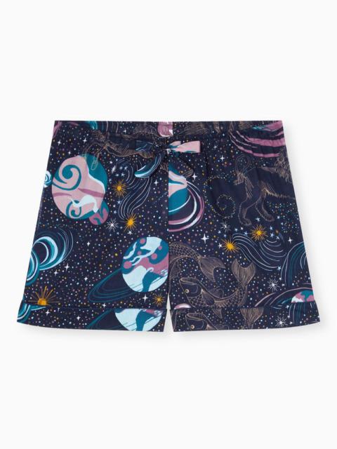 Derek Rose Women's Lounge Shorts Ledbury 76 Cotton Batiste Navy