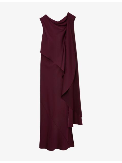 REISS Winnie Cape-Detail Woven Maxi Dress