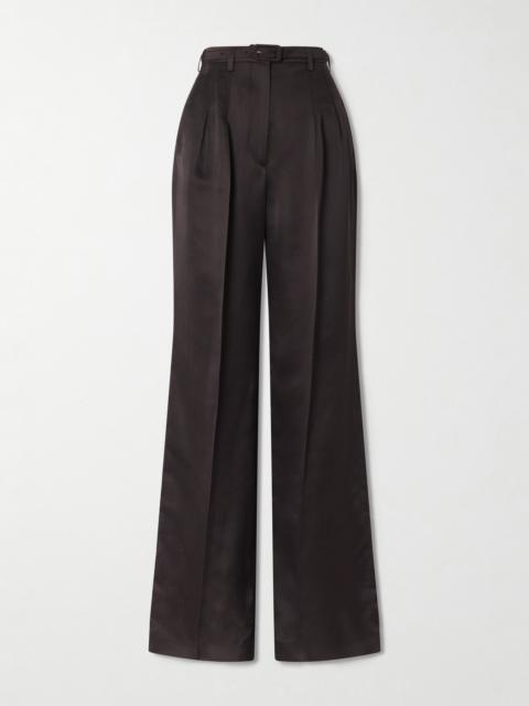 GABRIELA HEARST Vargas Belted Silk Straight-leg Pants