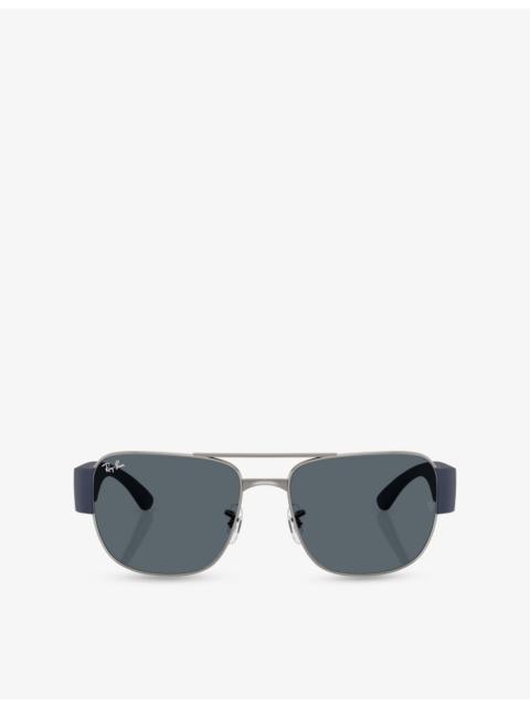 Ray-Ban RB3756 Square-Frame Metal Sunglasses