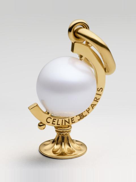 CELINE CELINE CHARMS GLOBE IN BRASS WITH GOLD FINISH AND RESIN PEARL