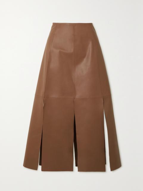 BY MALENE BIRGER Lunes Paneled Leather Midi Skirt