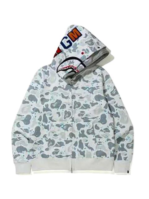 A BATHING APE® Space Camo Shark Full Zip Double Hoodie "White Multi" BAPE056