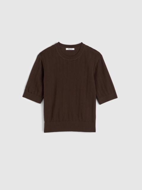 Madewell Pointelle-Stitch Crewneck Sweater Tee