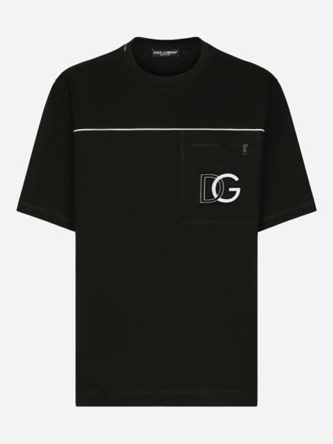 Dolce & Gabbana Cotton round-neck T-shirt with embossed DG logo