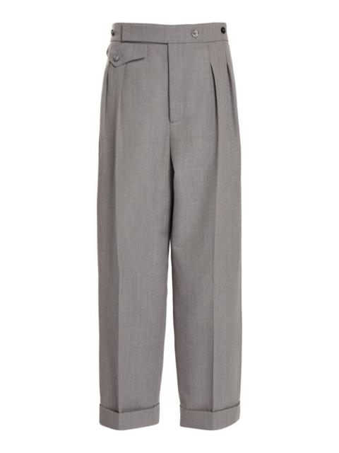 Victoria Beckham Reverse-Front Virgin Wool Pants grey