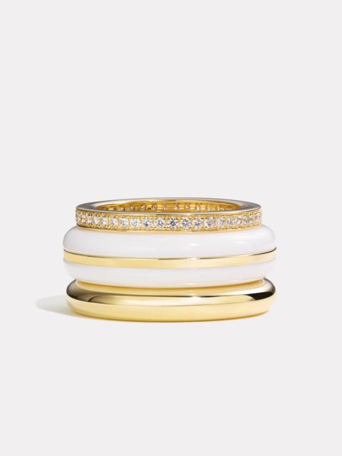 By Pariah Stack_Classic Ring Stack | White Agate