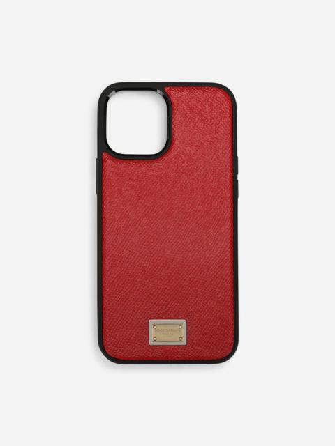 Dolce & Gabbana Dauphine calfskin iPhone 12 Pro Max cover with plate