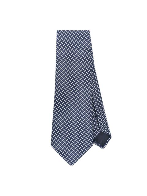 GIORGIO ARMANI geometric-pattern cotton blend tie