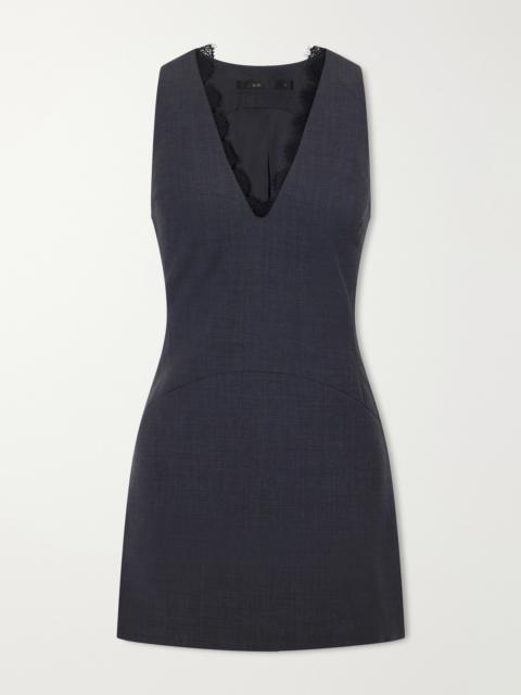 SIR. Mathias Tailored Lace-trimmed Wool-blend Mini Dress