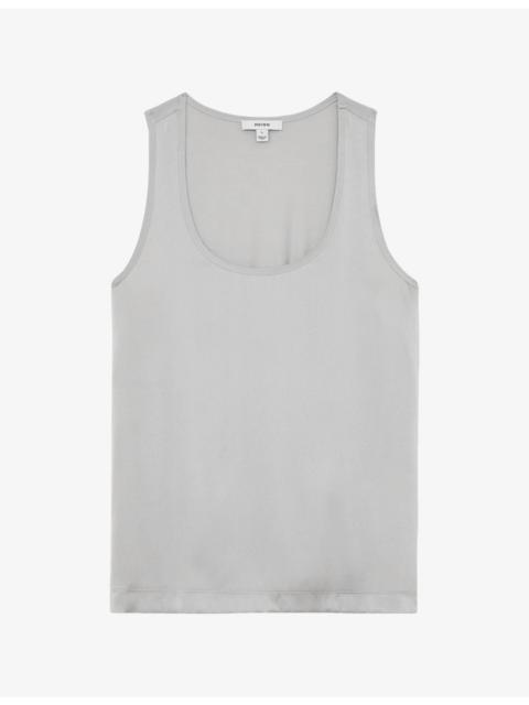 REISS Ruby Scoop-Neck Satin Vest Top