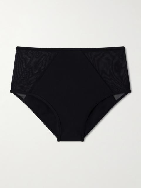 KIKI DE MONTPARNASSE Peep Show Tulle-trimmed Bikini Briefs