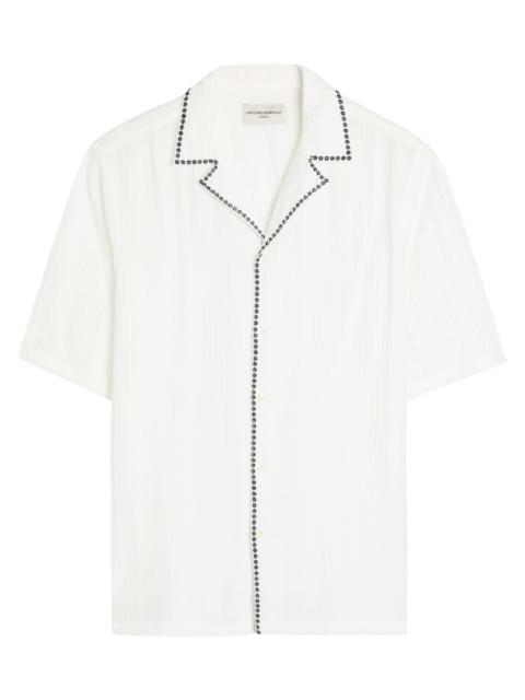 OFFICINE GÉNÉRALE Officine Générale Eren Seersucker Embroidered Trims Shirt