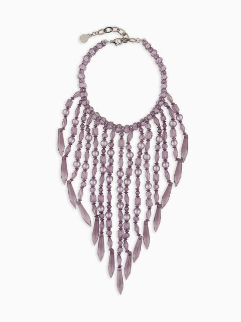 Choker necklace with hanging fringes