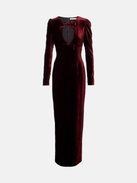 Alessandra Rich Bow-detail cutout velvet gown