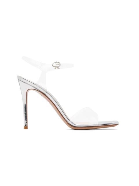 Gianvito Rossi Transparent & Silver Cher Heeled Sandals