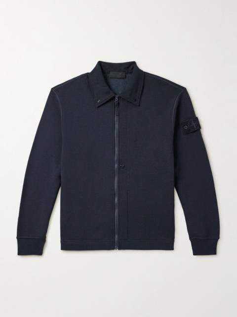 Stone Island Ghost Wool and Cotton-Blend Jersey Zip-Up Sweatshirt