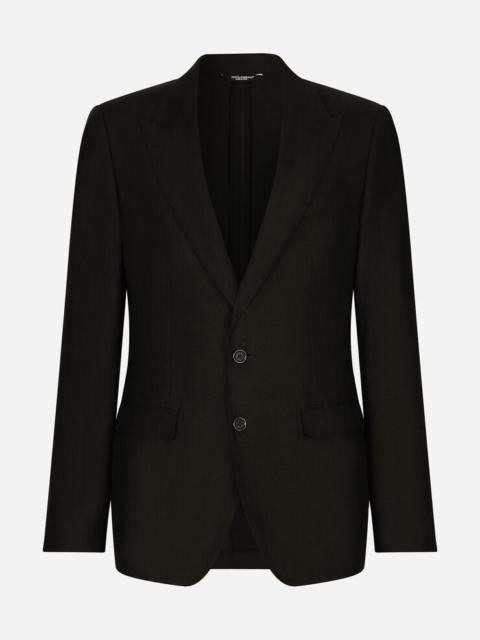 Single-breasted linen Taormina jacket