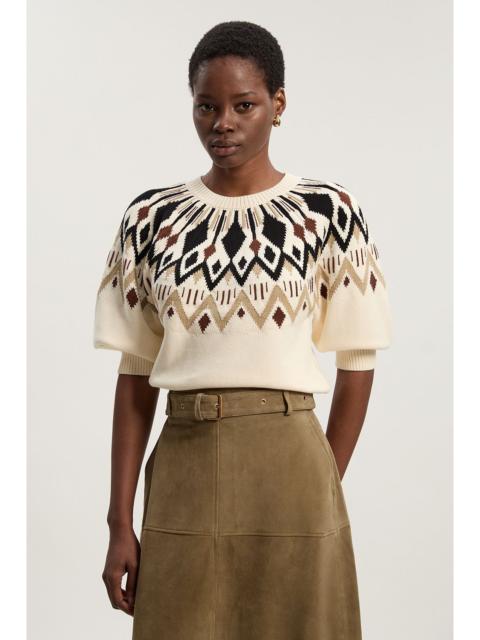 KAREN MILLEN Cotton Fairisle Knit Jumper