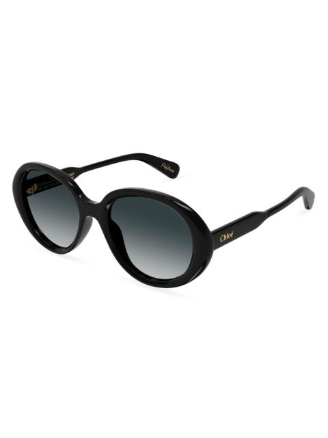 Chloé Women's Gayia 53MM Acetate Round Sunglasses - Black Grey Gradient