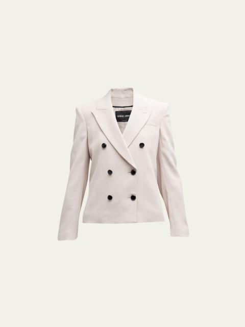 GIORGIO ARMANI Cady Double-Breasted Crop Blazer