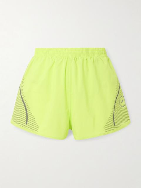 adidas TruePace printed recycled-shell shorts Lime green