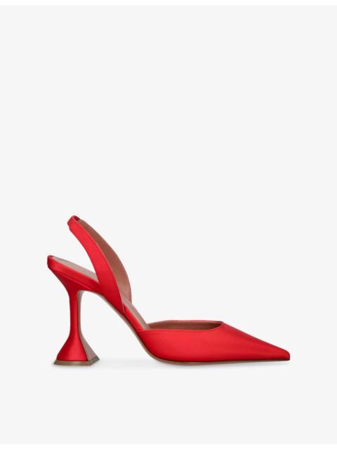 Amina Muaddi Holli 95 Slingback Satin Pumps