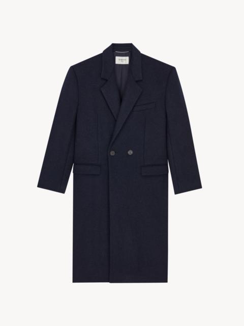 SAINT LAURENT 80'S COAT IN DOUBLE-FACE WOOL FELT