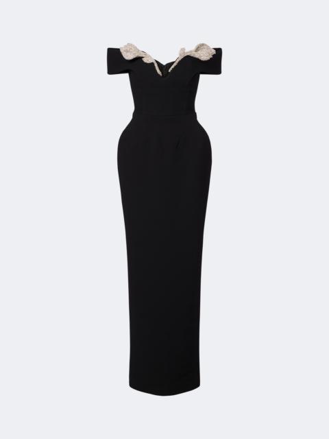 RACHEL GILBERT Oscar off-shoulder crêpe corset gown