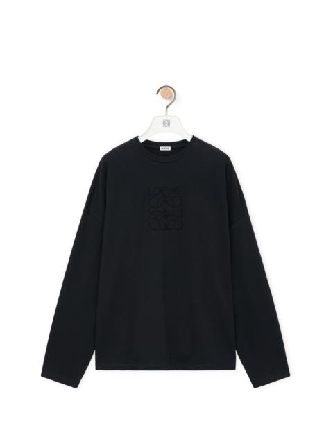 Loose fit long sleeve T-shirt in cotton