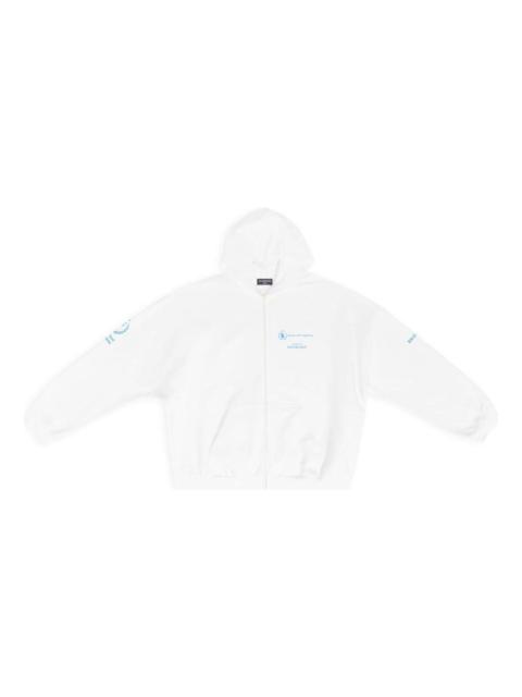 BALENCIAGA Balenciaga FW22 WFP Zip Up Hoodie 'White Blue' 674719TMVL19086