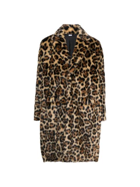 leopard-print button-up coat